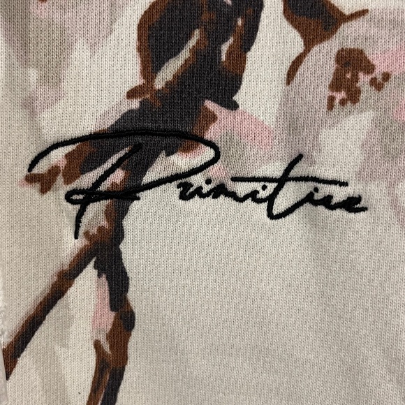 Streetwear Primitive Cream Cherry Blossom Hoodie Pink Floral All-Over Print - Picture 7 of 7